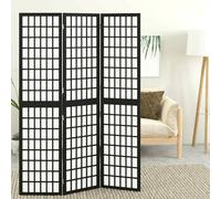 Cloison de Séparation Pliable 3 Panneaux Paravent Chambre à Coucher Noir vidaXL