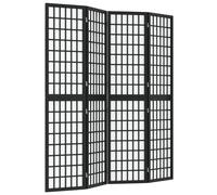 Cloison de séparation pliable 4 panneaux 160x170 cm Noir