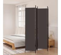 Cloison de séparation pliable à 4 panneaux en tissu marron 200 x 220 cm Marron