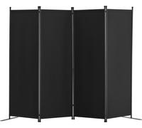 Cloison de séparation pliable en 4 parties - Cloison flexible Paravent en noir - Idéal pour la maison et le bureau