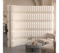 Cloison de séparation pliable en papier blanc - Séparateur de pièce autonome pour intérieur et bureau - Solution d'intimité créative (350 x 43 x 17 cm)