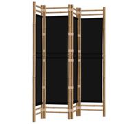 Cloison de séparation pliante 4 panneaux 160 cm Bambou et toile