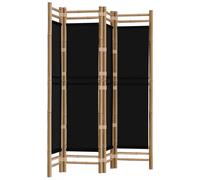 Cloison de séparation pliante 4 panneaux 160 cm Bambou et toile
