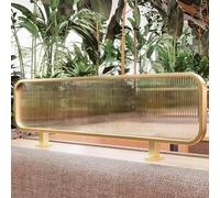 Cloison de séparation pour Salle à Manger, séparation dorée pour espaces Repas - Cloisons décoratives en Verre pour préserver l'intimité des Restaurants, comptoirs et Bureaux, Panneaux Grill