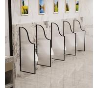Cloison de séparation pour urinoir, séparateur d'urinoir pour hommes, écrans de rinoir, cloison de séparation pour urinoir de piscines/centres commerciaux (Couleur : Noir, Taille : 4 pièces)