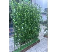 Cloison de séparation réaliste en bambou de 2,4 m de haut avec base en bois pour architecture de paysage, utilisation intérieure et extérieure (base de 99,8 cm, 18 poteaux de 1,5 m de haut)