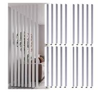 Cloison de séparation réglable en Lattes de Bois Blanc, écran de confidentialité de 2 à 2,4 m pour Salon, café et Restaurant, Hauteur Personnalisable, Ensemble de 20 pièces, Solution de sépa