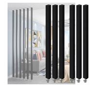 Cloison de séparation réglable en Lattes de Bois de 1,83 m de Haut - Cloison Plafond-Sol pour Maison/Bureau/hôtel, Installation sans perçage, élégante Grille décorative Noire ajourée