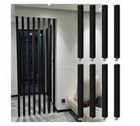 Cloison de séparation réglable en Lattes de Bois de 2,4 m de Haut - sans perçage - Idéale pour la Maison, Le Bureau et l'hôtel - Grille décorative ajourée du Plafond au Sol - Colonne Noire p