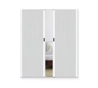 Cloison de séparation rétractable avec cadre en aluminium - Porte coulissante blanche de 203,2 cm de haut, serrure et poignée personnalisables, idéal pour la séparation de l'espace (largeur : 173 cm)