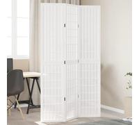 Cloison de séparation 3 panneaux - vidaXL - Blanc - Bois de paulownia massif - 105-110x180 cm - Épaisseur 16 mm