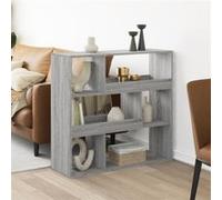 vidaXL Cloison de séparation sonoma gris bois d'ingénierie Multicolore