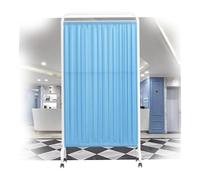 Cloison de séparation temporaire portable pliable de 1,8 m sur roulettes pour hôpitaux, cliniques et usage domestique (couleur 1, couleur 2)