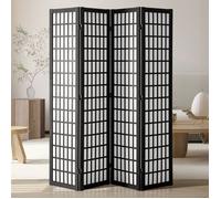 VEVOR Cloison de séparation japonaise 4 panneaux pliable en bois – Noir