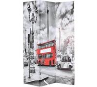 vidaXL Cloison de séparation 120 x 170 cm Bus londonien Noir et blanc Multicolore
