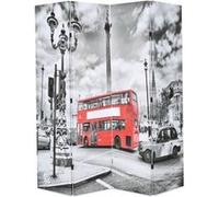 vidaXL Cloison de séparation 160 x 170 cm Bus londonien Noir et blanc Multicolore