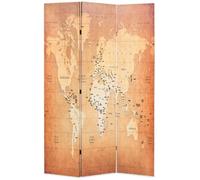 Cloison de séparation - vidaXL - Carte du monde - 120 x 170 cm - Jaune - Intérieur