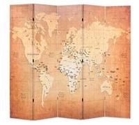 Cloison de séparation - - Carte du monde - 200 x 170 cm - Jaune - Design contemporain