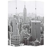 Cloison de séparation - vidaXL - New York - 160x170 cm - Noir et blanc - Bois massif Noir G