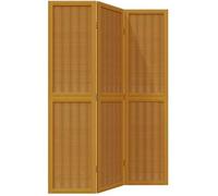 vidaXL Cloison de séparation 3 panneaux marron bois paulownia massif Marron