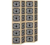 vidaXL Cloison de séparation 4 panneaux en bois massif de paulownia marron noir intérieur