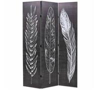 vidaXL Cloison de séparation pliable 120 x 170 cm Plumes Noir et blanc