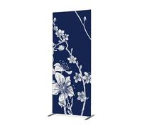Cloison Déco en tissu 100-200 Fleurs de Cerisier Japonais Abstraites Bleues
