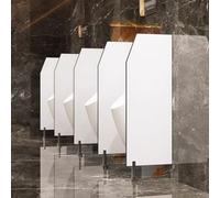Cloison d'urinoir montée au sol avec matériel en acier inoxydable 304, écran d'intimité HPL de 12 mm pour toilettes publiques, design d'angle coupé, installation facile