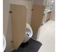 Cloison d'urinoir murale en bois massif - Brise-vue pour urinoir - Avec connecteurs d'angle en acier inoxydable - 2 pièces