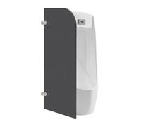 Cloison d'urinoir WC 90 x 40 cm Paroi pubienne en résine phénolique étanche et ignifuge Montage mural Cloison pour urinoir WC Urinoir pour lieux publics, écoles, bureaux (angle rond)