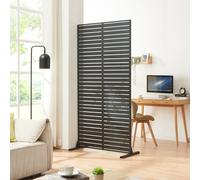 Cloison intérieure 'Trolu' acier galvanisé aspect lamelles 200 x 100 x 50 cm Noir