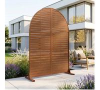 casa.pro Cloison de Séparation Nodepp Paravent 180 x 90 x 40 cm Marron | pour extérieur et intérieur, protection contre les regards, séparateur en acier, jardin, balcon