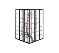 VEVOR Cloison de Séparation Japonaise à 6 Panneaux Fleur de Cerisier, Séparateur de Pièce Pliable en Bois, Paravent de Confidentialité, pour Séparation de Pièce, Maison, Bureau et Chambre à Coucher