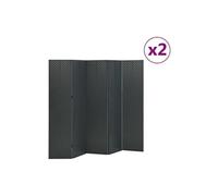 vidaXL Cloisons de séparation 5 panneaux 2 pcs Anthracite 200x180 cm Anthracite