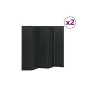 Cloisons de séparation 5 panneaux 2 pcs Noir 200x180 cm Acier
