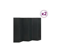 vidaXL Cloisons de séparation 6 panneaux 2 pcs Noir 240x180 cm Acier Noir