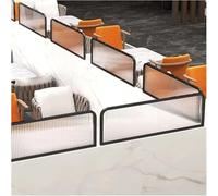 Cloisons de séparation élégantes en verre à rayures noires de 30 x 50 cm pour salles à manger et restaurants, écran de bureau bas moderne pour intimité et attrait esthétique