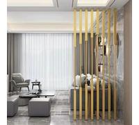 Cloisons de séparation métalliques dorées, brise-vue du sol au plafond pour salon ou bureau, montage facile sans outils, 5/8 poteaux séparateurs muraux Paravent(5pcs-A,200cm/79in/6.6ft)