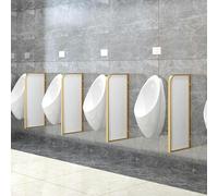 Cloisons de séparation pour urinoirs, Noires - Lot de 3 cloisons décoratives pour Une intimité Accrue, élégantes séparations de Salle de Bain avec détails dorés - Idéales pour Les Toilettes.