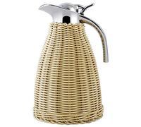 Cloixon Carafe à café thermique en acier inoxydable - Double paroi isotherme sous vide avec corps en rotin fait à la main - Maintient le chaud et le froid pendant 24 heures pour le café ou le thé