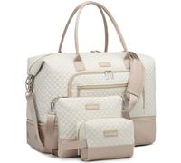 CLOKARS Sac de voyage pour femme, sac d'articles personnels, Beige Rose-2, Medium, Sac de week-end pour le voyage