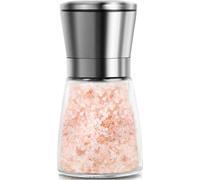 Clokelai Moulin à poivre et sel en acier inoxydable, rechargeable et réglable, 13,5 x 6,3 cm, moulin professionnel pour poivre, sel et épices, convient à la maison, à la cuisine