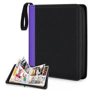 CLOKORIA Classeur Carte avec 55 Pages de 440 Cartes, Organisateur pour Jeu TCG (Costuras Moradas y Negras, 440 Bolsillos)