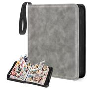 CLOKORIA Classeur Carte,Porte Cartes Avec 50 pages de 900 Cartes,Organisateur de cartes pour cartes de jeu TCG (Gris, 900 Bolsillos)