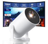 CLOKOWE Mini projecteur WiFi Bluetooth, application intégrée, projecteur portable intelligent avec rotation à 180°, clé de voûte automatique, support 1080p, compatible avec HDMI/USB/TV Stick