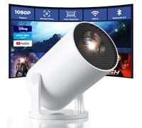 CLOKOWE Mini projecteur WiFi Bluetooth, application intégrée, projecteur portable intelligent avec rotation à 180°, clé de voûte automatique, support 1080p, compatible avec HDMI/USB/TV Stick