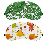 Clolorful Lot de 2 masques de sommeil motif dinosaure Catoon, bloquant complètement la lumière pour les yeux pour dormir sur le côté, bandeau pour les yeux zéro pression nocturne, pare-soleil réglable