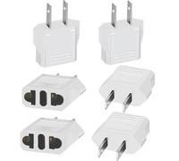 Clomnpe 6 Pièces Adaptateur Prise USA, France vers US Adapter, Adaptateur Europe vers Etats-Unis/Américain/Chine/Japon/Canada/Mexique/Brésil, Adaptateur Prise Universelle Type A - Blanc