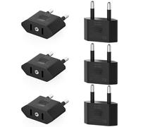 Clomnpe Lot de 6 adaptateurs de prise américains vers européens, compacts, faciles à transporter et à utiliser, adaptés pour les voyages des États-Unis/Canada/Japon/Asie vers l'Espagne/Europe Noir
