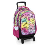Clondo Julian Ross Sac à dos à roulettes amovible pour l'école primaire, garçon et fille, dossier et bretelles renforcés, 33 x 20 x 43 h, Shiny Mood, 43cm, Classique